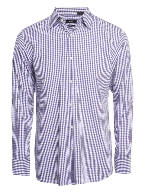 BOSS Pre-Owned checked cotton shirt Purple 954857