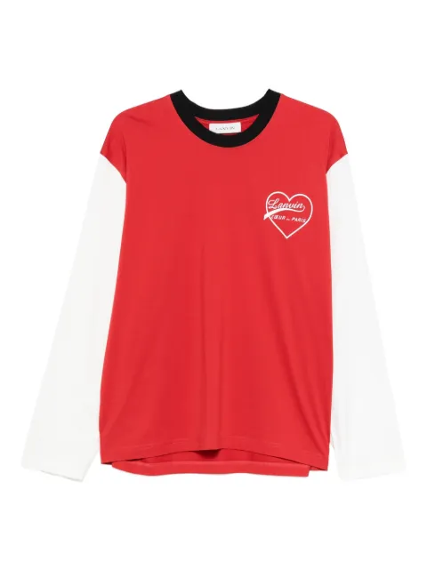 Lanvin heart-logo long-sleeve T-shirt Red RUTS0123J305H251S11