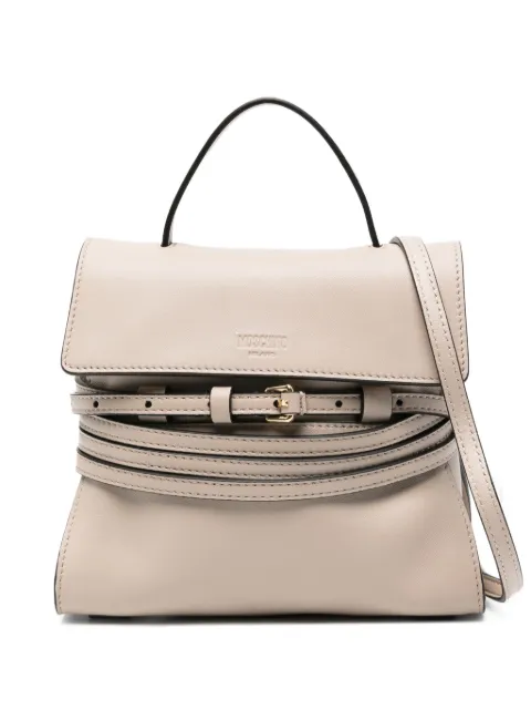 Moschino small Tie Me flap-buckle leather bag Grey MC4163PP1NO