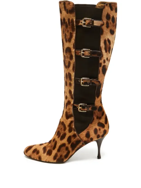 Dolce & Gabbana Pre-Owned leopard-print boots Brown 769969