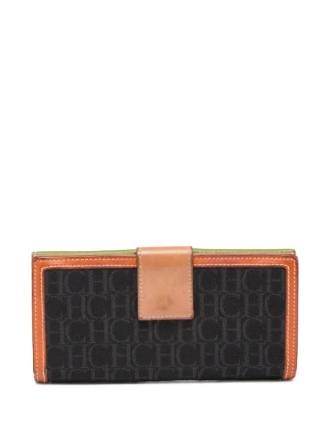 Carolina Herrera Vintage pre-owned monogram-jacquard wallet Black 797673