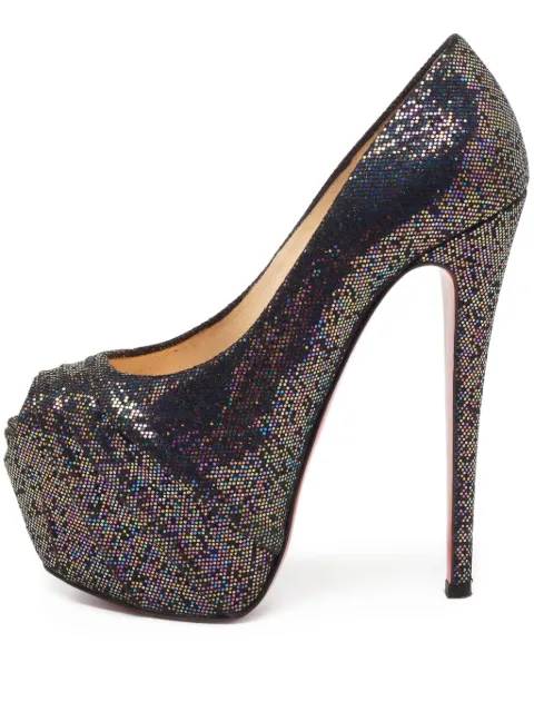 Christian Louboutin Pre-Owned 155mm Drapesse Spotlight platform pumps Black 654982