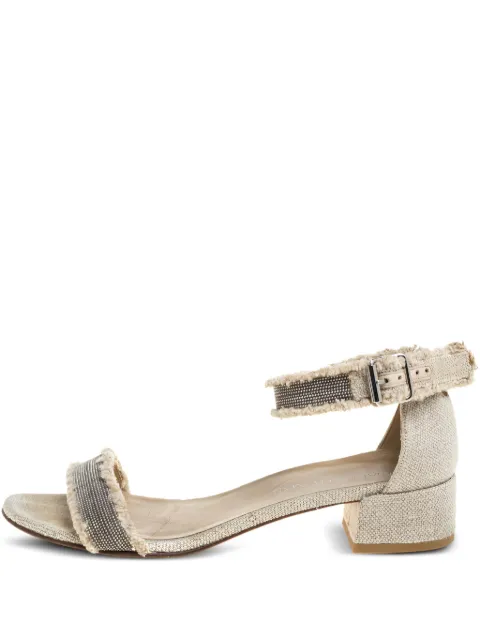 Stuart Weitzman 2024 pre-owned Vaneli chain-embellished sandals Neutrals 369328