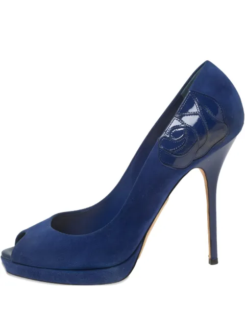 Christian Dior Pre-Owned 100mm platform heeled pumps Blue 596378