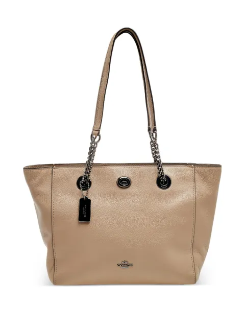 Coach pre-owned chain-detail tote bag Neutrals 494358