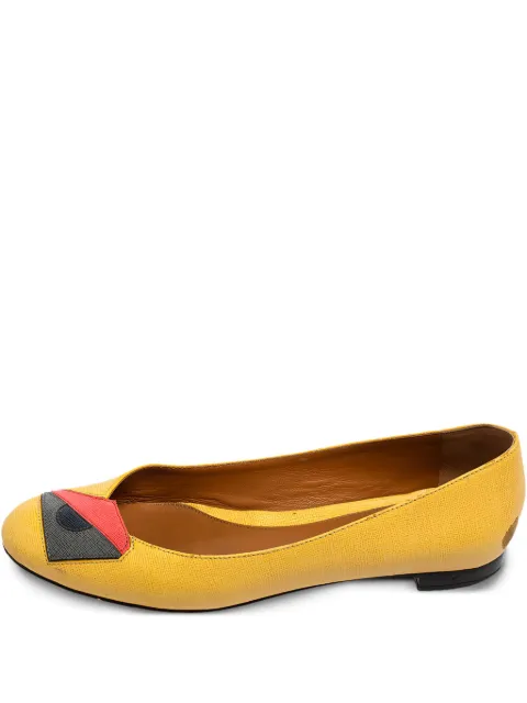 Fendi Pre-Owned leather ballet flats Yellow 564547