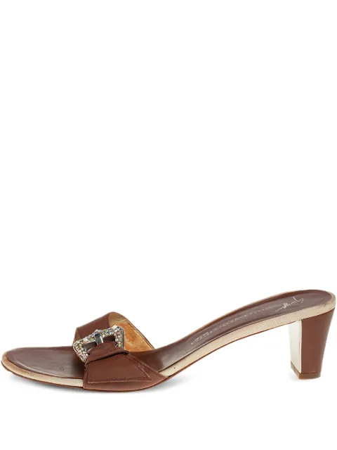 Giuseppe Zanotti Vintage pre-owned 60mm buckle-detail leather sandals Brown 457631
