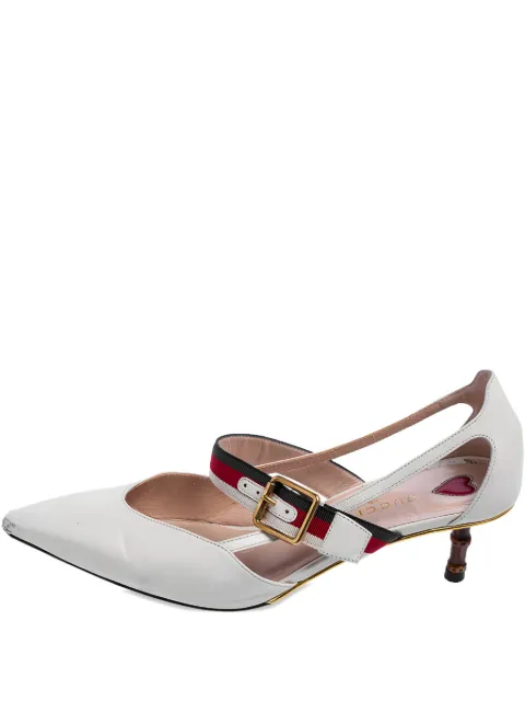 Gucci Pre-Owned 55mm Unia pointed-toe pumps White 551463
