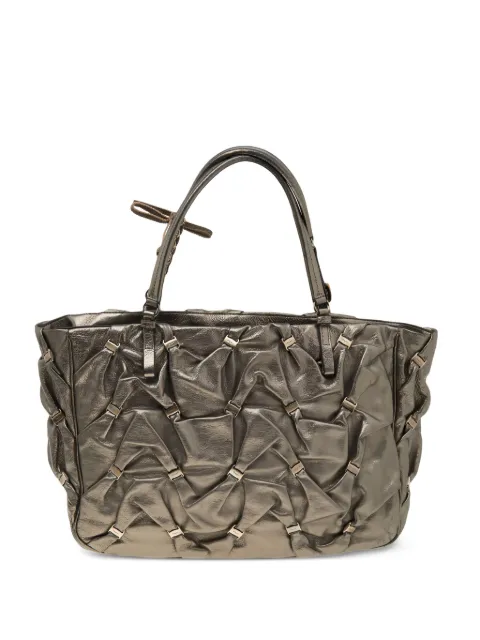 Ferragamo Pre-Owned textured leather tote bag Gold 554939