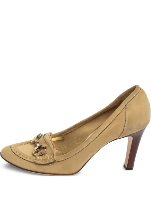 Gucci Pre-Owned 80mm Horsebit-detail leather pumps Neutrals 498430