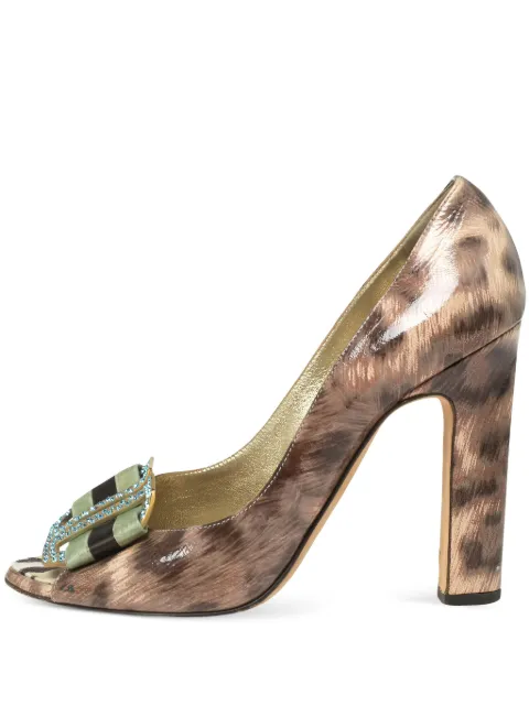 Roberto Cavalli Vintage pre-owned 105mm printed pumps Brown 579176