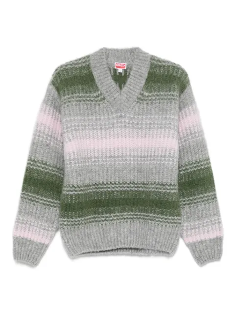 Kenzo striped v-neck sweater Grey FF65PU7423CG