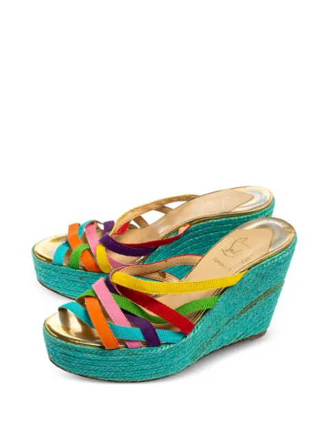Christian Louboutin Pre-Owned 110mm Crepon espadrilles Green 572836