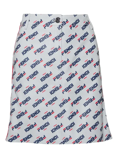 Fendi Pre-Owned Roma all-over logo-print skirt White 420250