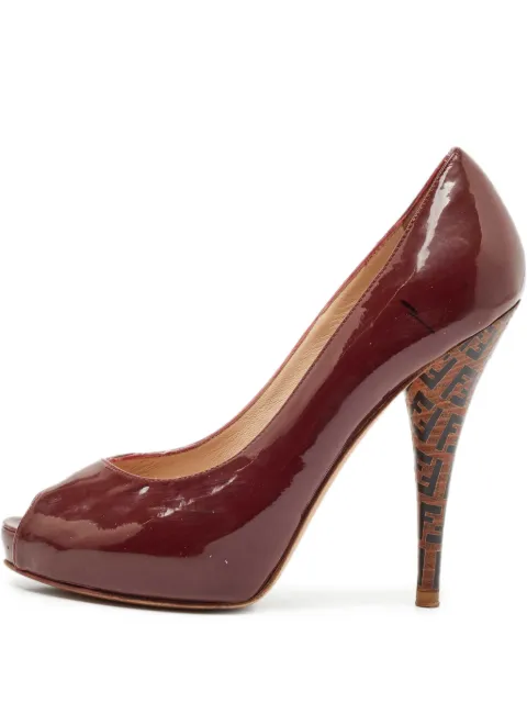 Fendi Pre-Owned patent-finish pumps Red 1132800