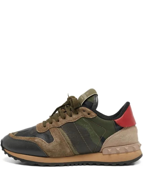 Valentino Garavani Pre-Owned Rockrunner panelled sneakers Brown 1116975