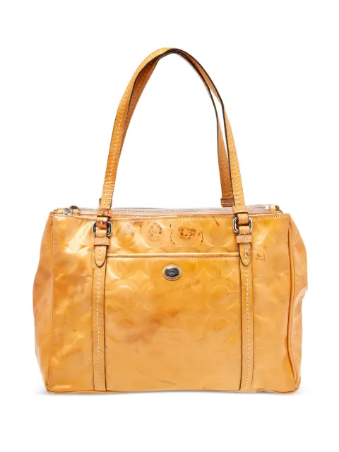Coach Vintage pre-owned Peyton Op Art debossed leather tote bag Brown 504998