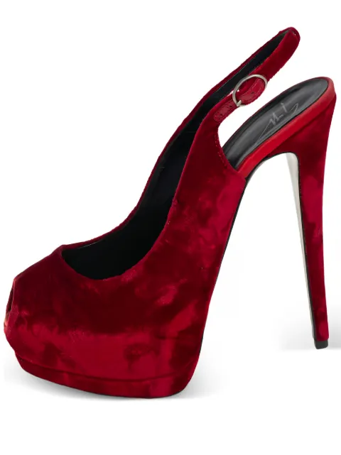 Giuseppe Zanotti Vintage 150mm velvet pumps Red 456836