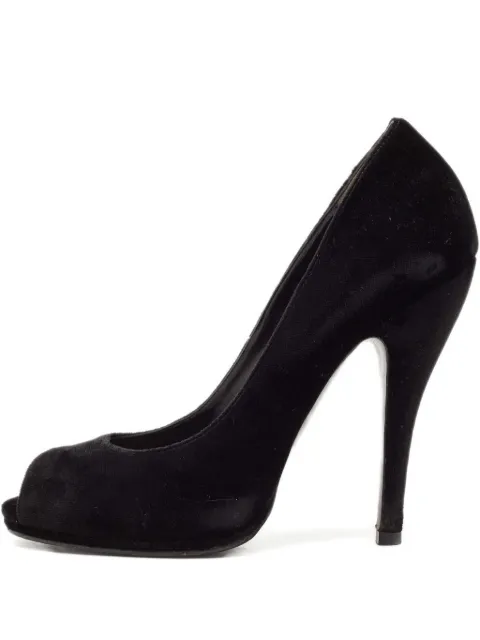 Gucci Pre-Owned 2024 120mm velvet pumps Black 1113910