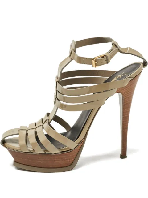 Saint Laurent Pre-Owned 130mm Tribute platform sandals Green 1116496