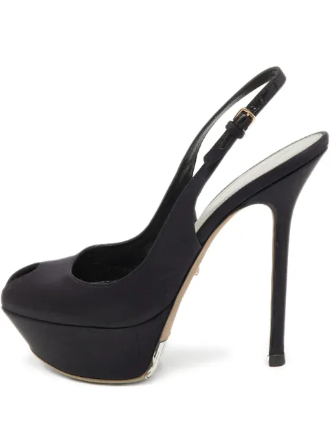 Sergio Rossi Vintage pre-owned 120mm satin pumps Black 1109599