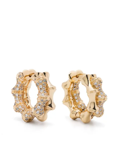 Eddie Borgo Double Pave Bambu hoop earrings Gold ER3109020C