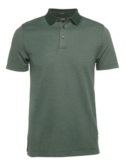 BOSS 2024 pre-owned side-slit polo shirt Green 1114232