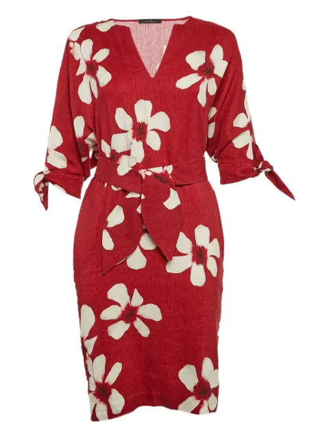 Carolina Herrera Vintage Pre-owned floral-print dress Red 1106491