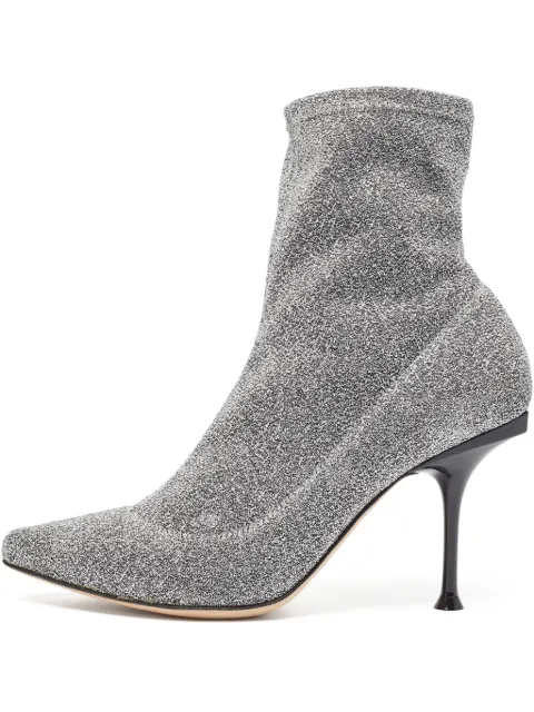 Sergio Rossi Vintage 90mm embellished ankle boots Silver 954621
