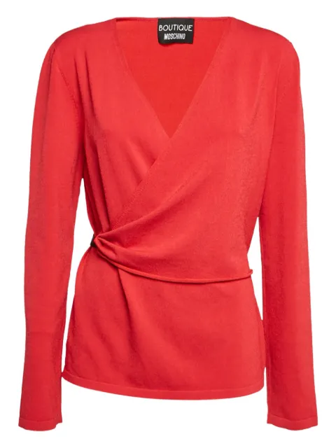 Moschino Pre-Owned 2019 wrap belt sweater Red 1058009