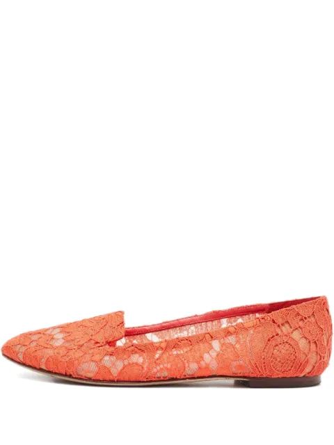 Dolce & Gabbana Pre-Owned lace-embellished ballet flats Orange 1053134