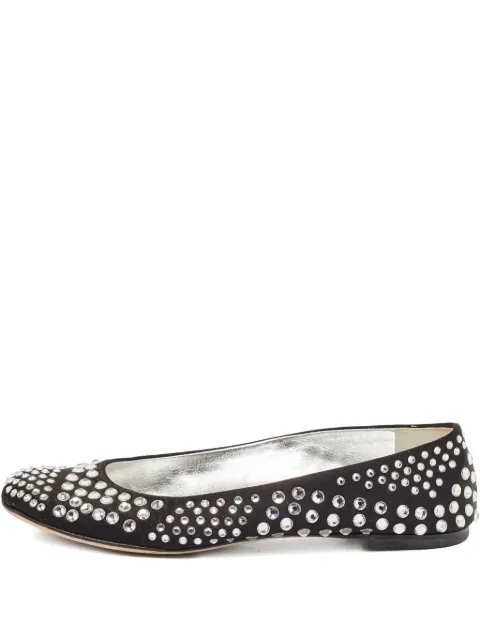 Giuseppe Zanotti Vintage Pre-owned crystal-embellishment ballet flats Black 1092958