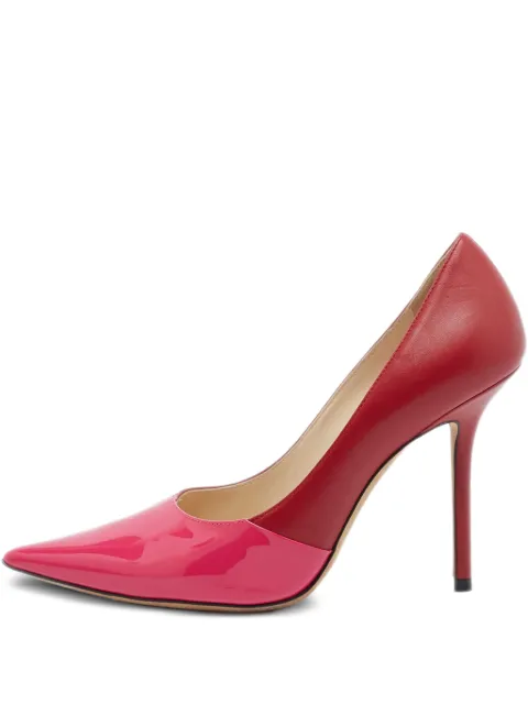 Jimmy Choo Pre-Owned 105mm patent leather colour-block pumps Pink 1071135