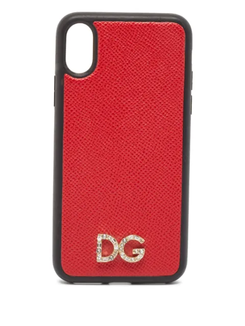 Dolce & Gabbana Pre-Owned leather iPhone X case Red 1044609