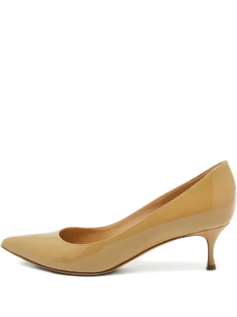 Sergio Rossi Vintage 50mm leather heeled pumps Neutrals 1062427