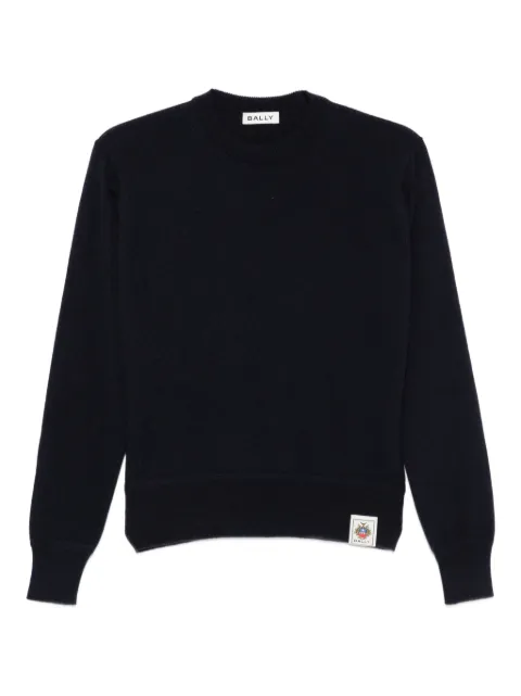 Bally logo-patch cashmere sweater Blue WKN0BAWS002