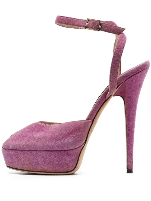 Jimmy Choo Pre-Owned platform buckle sandals Purple 1045427