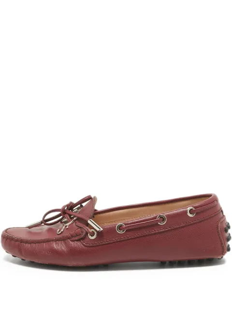 Tod's Vintage Pre-owned leather loafers Red 1030327