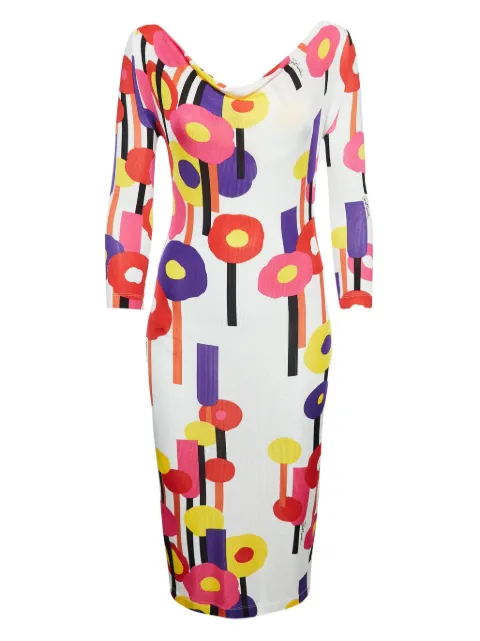 Just Cavalli Vintage pre-owned floral-print midi dress White 1032630