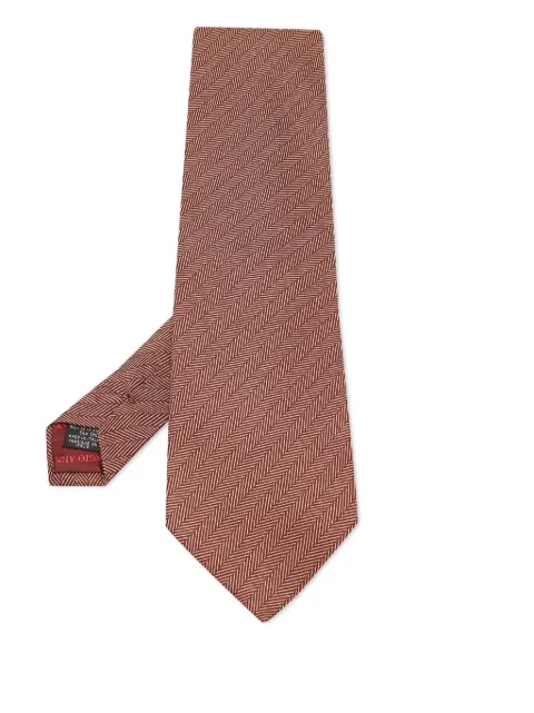 Giorgio Armani Pre-Owned striped silk tie Brown 1012038
