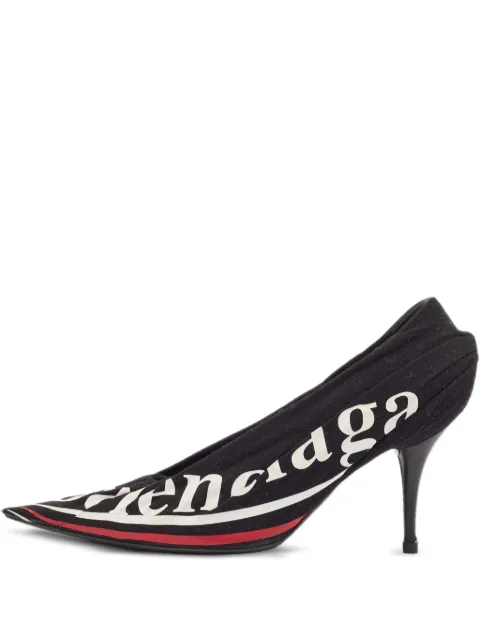 Balenciaga Pre-Owned logo-print pumps Black 1003826