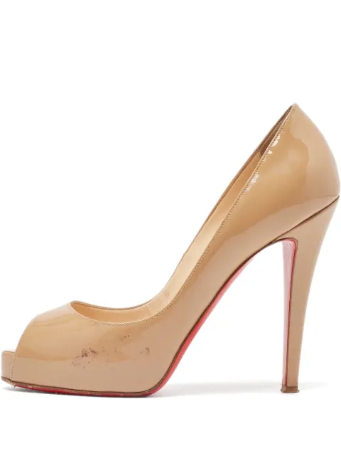 Christian Louboutin Pre-Owned 120mm New Very Prive patent-leather pumps Neutrals 953427