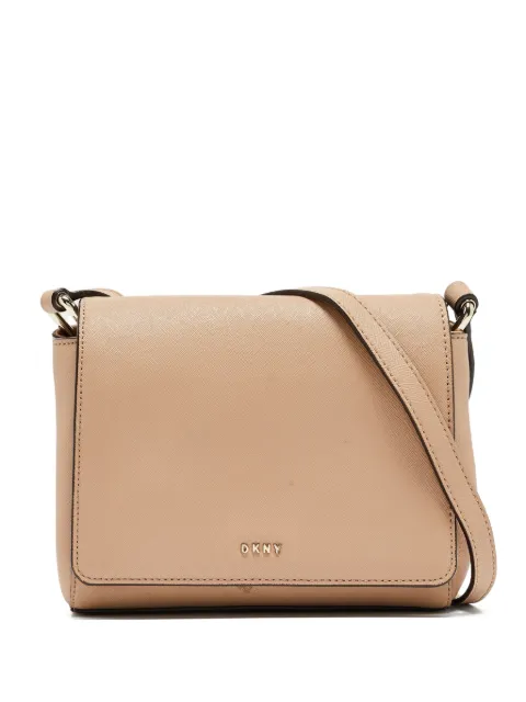 DKNY Vintage pre-owned leather shoulder bag Neutrals 910049