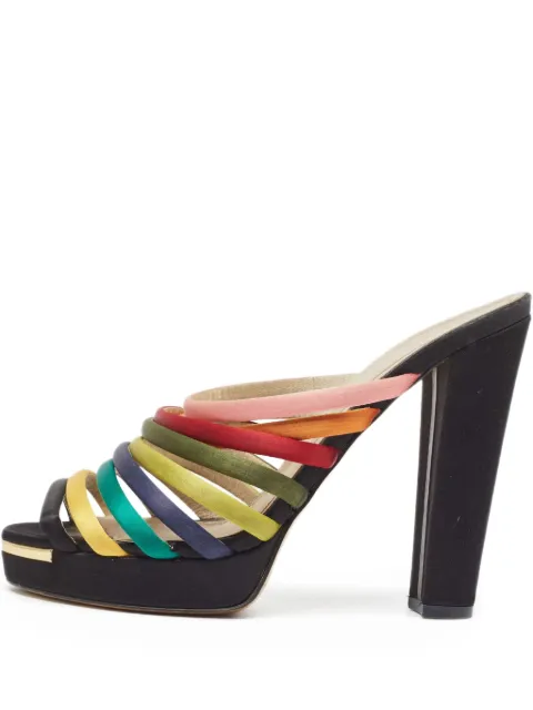 Fendi Pre-Owned satin heeled sandals Green 950374