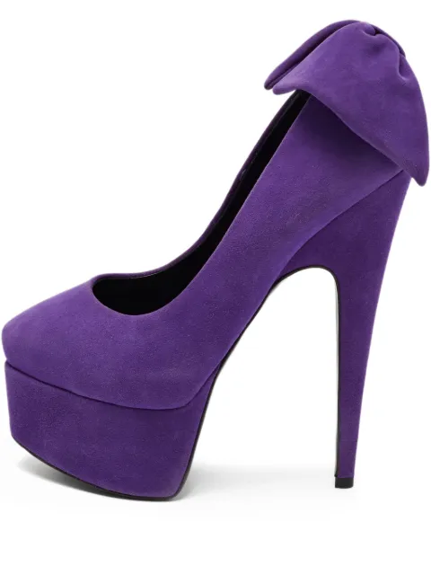 Giuseppe Zanotti Vintage pre-owned 170mm Debra bow-detail platform pumps Purple 759703