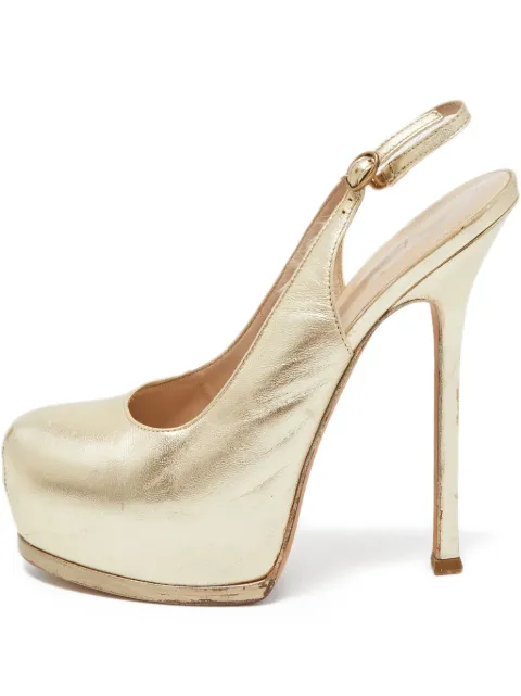 Saint Laurent Pre-Owned 160mm leather pumps Gold 874931