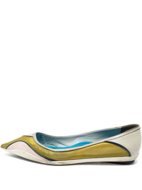 Christian Dior Pre-Owned colour-block ballet flats Green 654781