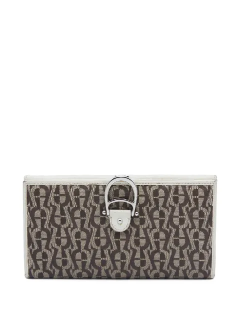Aigner Vintage pre-owned signature-canvas continental wallet White 760390
