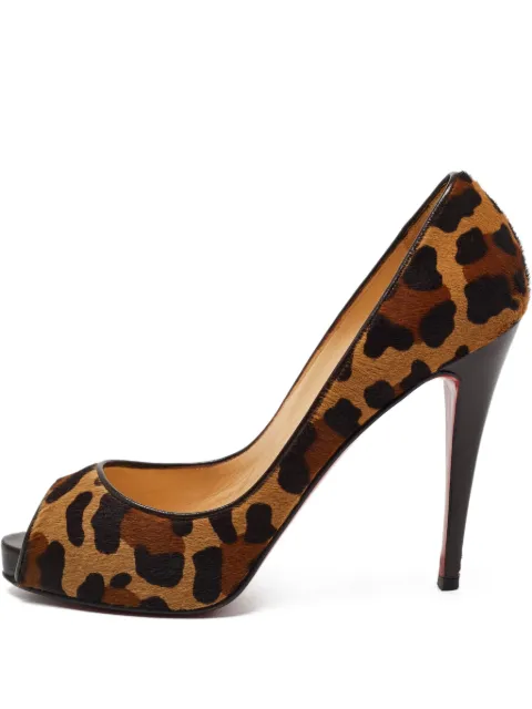Christian Louboutin Pre-Owned 120mm leopard-print sandals Brown 760264