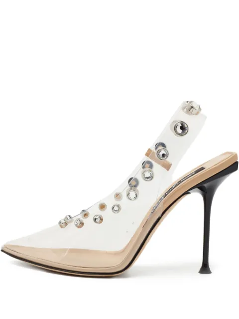 Sergio Rossi Vintage pre-owned 110mm Milano crystal-embellished pumps White 715736